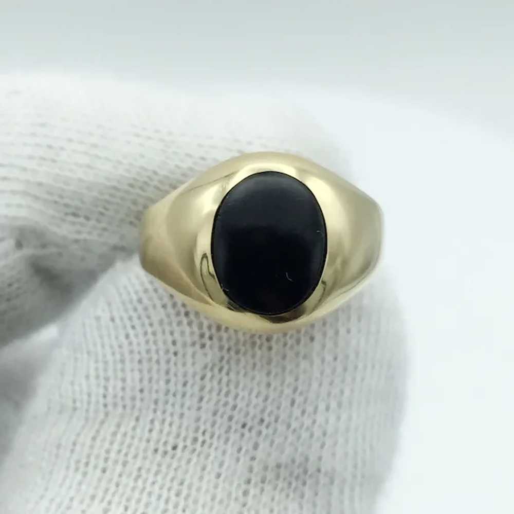 14K Black Onyx Signet Ring - image 5