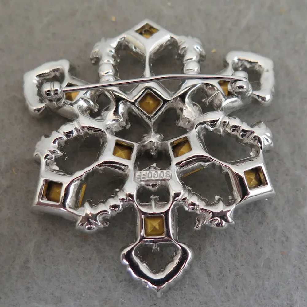 Vintage Bogoff Rhinestone Brooch - image 4