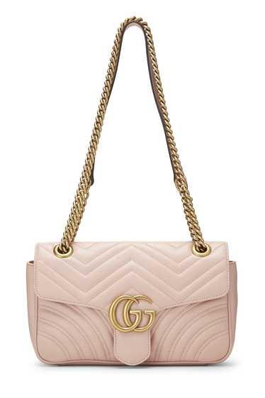 Pink Leather GG Marmont Shoulder Bag Small - image 1