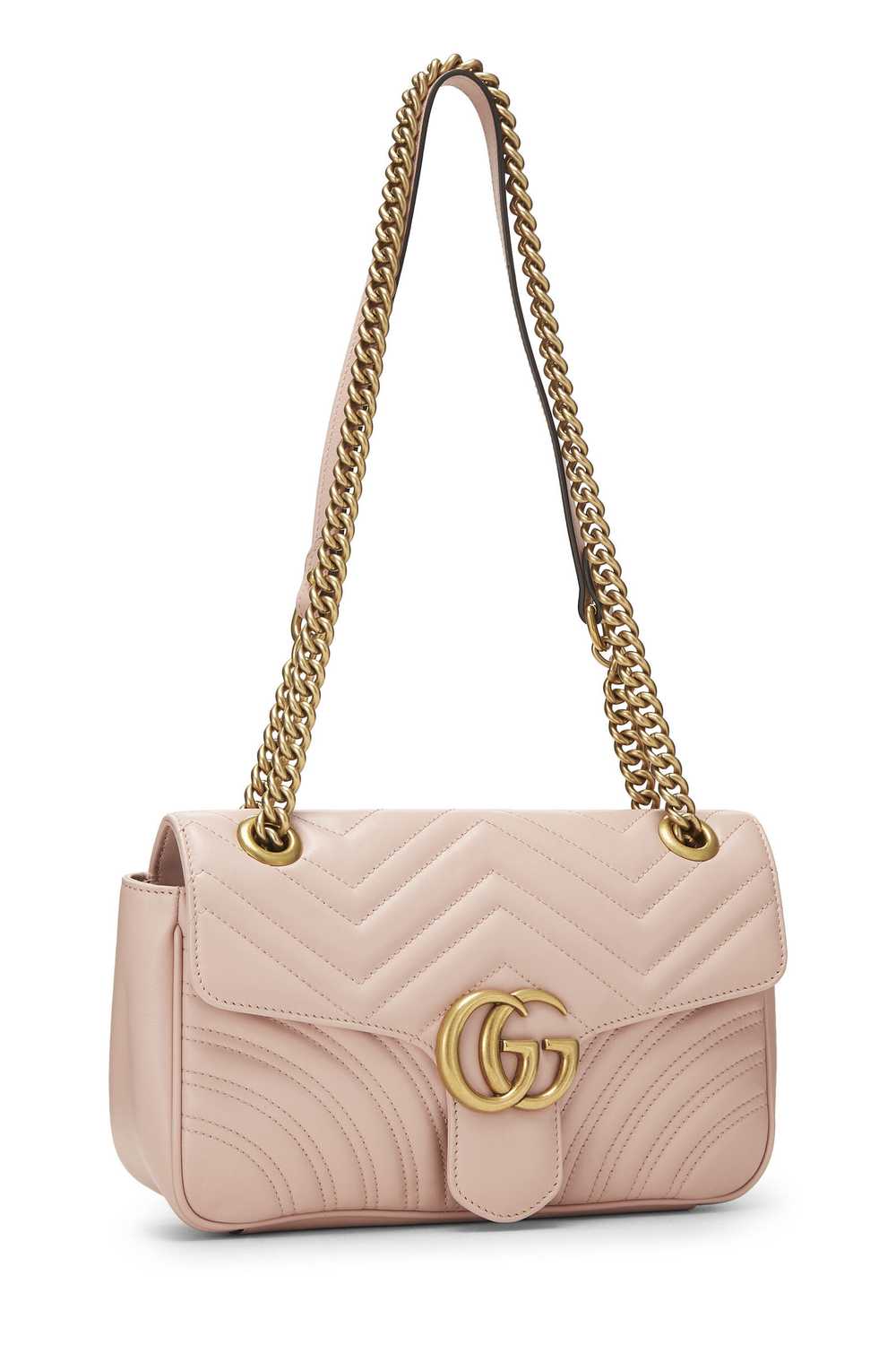 Pink Leather GG Marmont Shoulder Bag Small - image 2