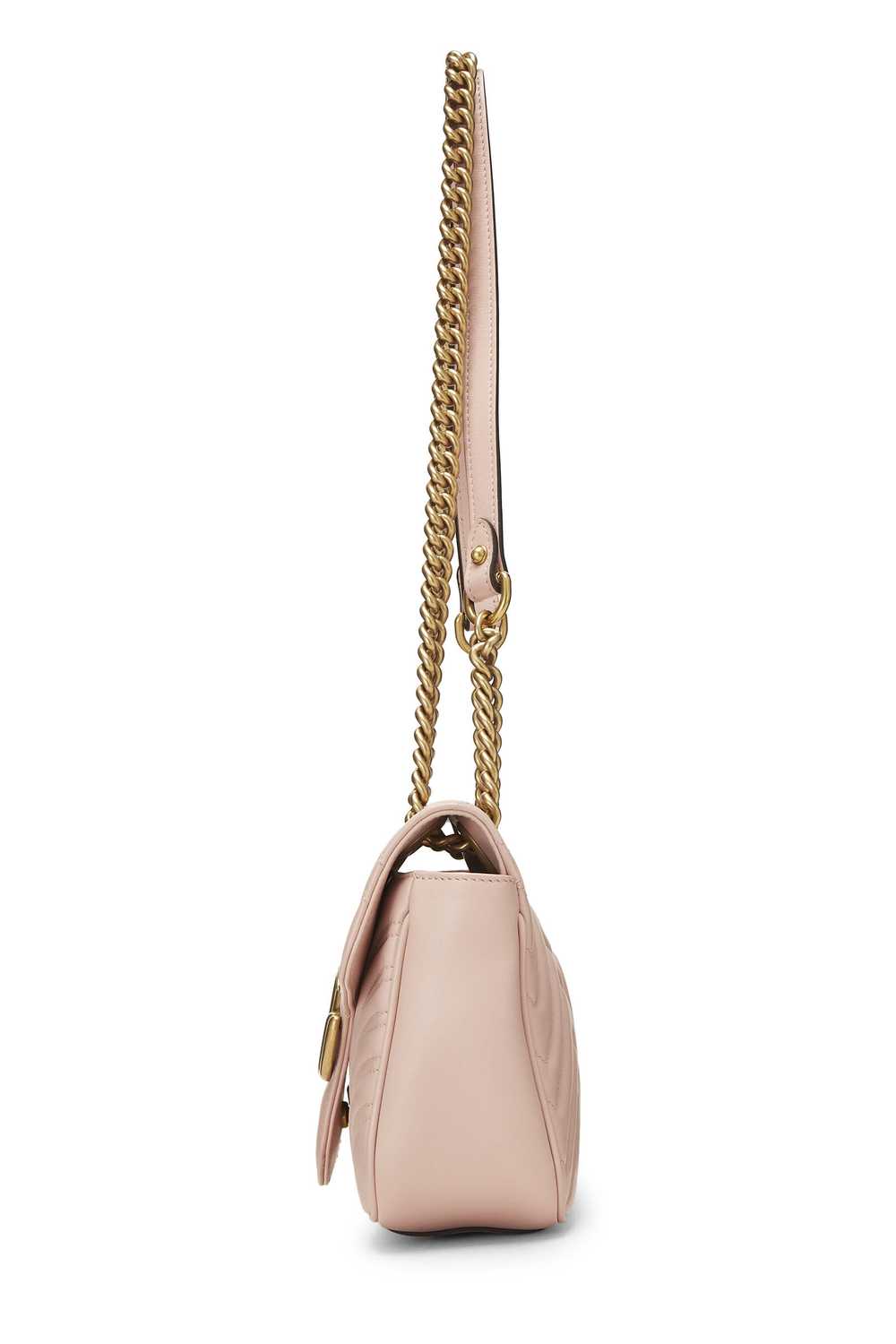 Pink Leather GG Marmont Shoulder Bag Small - image 3