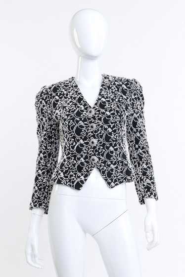 ADOLFO Fitted Lace Jacket