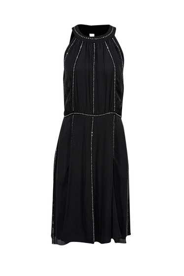 L'Agence - Black Silk Studded Car Wash Hem Dress S