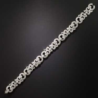 Art Deco Diamond Swirl Link Bracelet