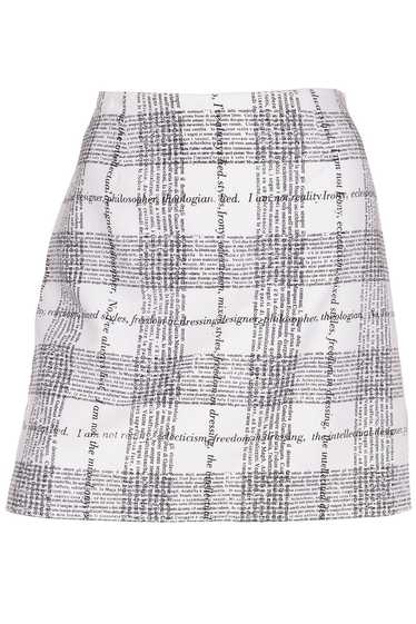 1990s Moschino Mini Skirt White w Black Fashion Ph