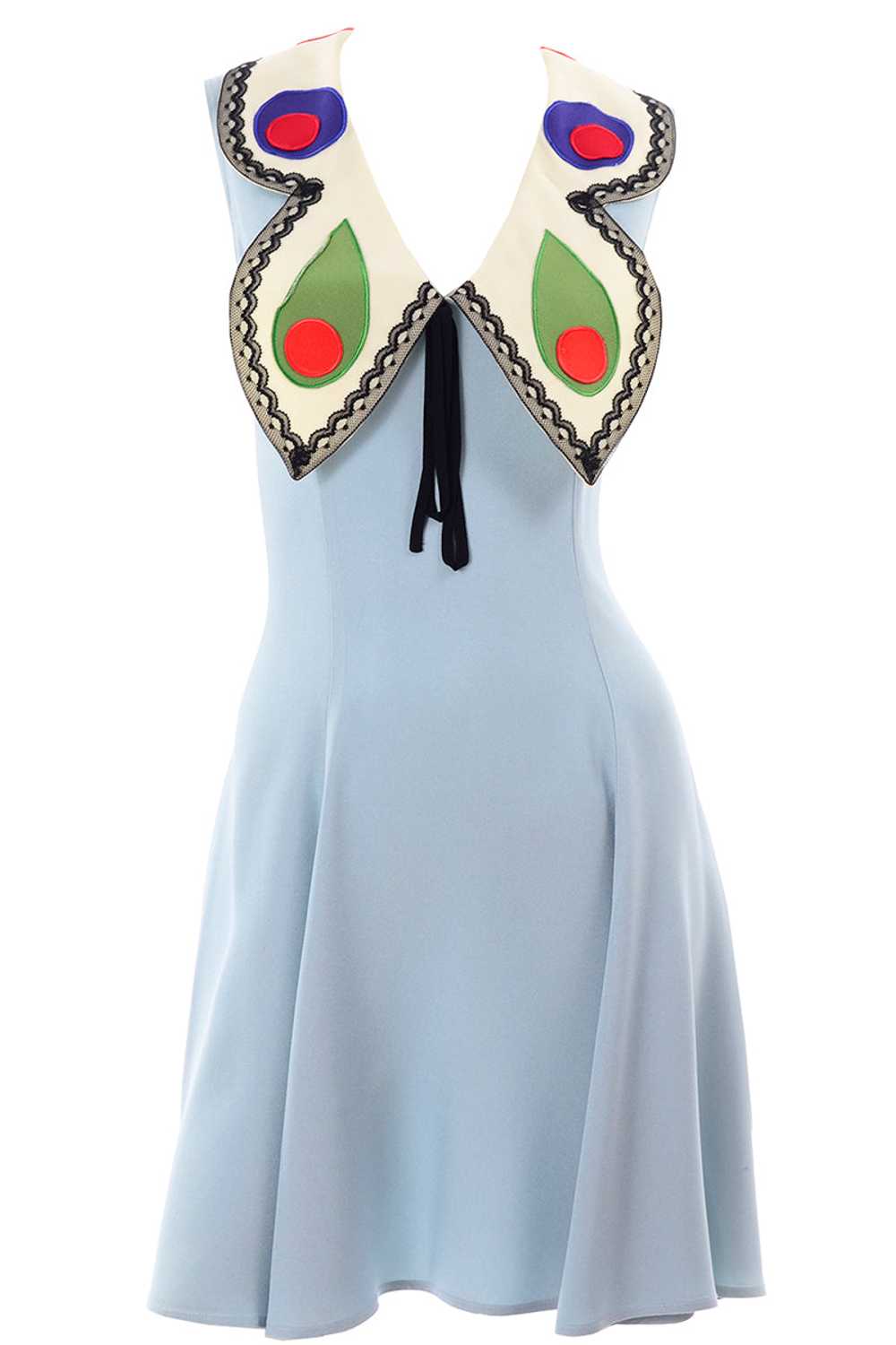 Franco Moschino 1990s Sleeveless Blue Butterfly W… - image 1