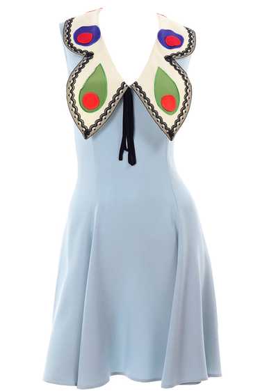 Franco Moschino 1990s Sleeveless Blue Butterfly W… - image 1