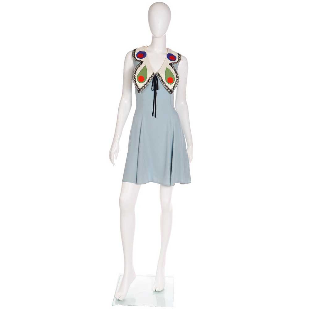 Franco Moschino 1990s Sleeveless Blue Butterfly W… - image 2