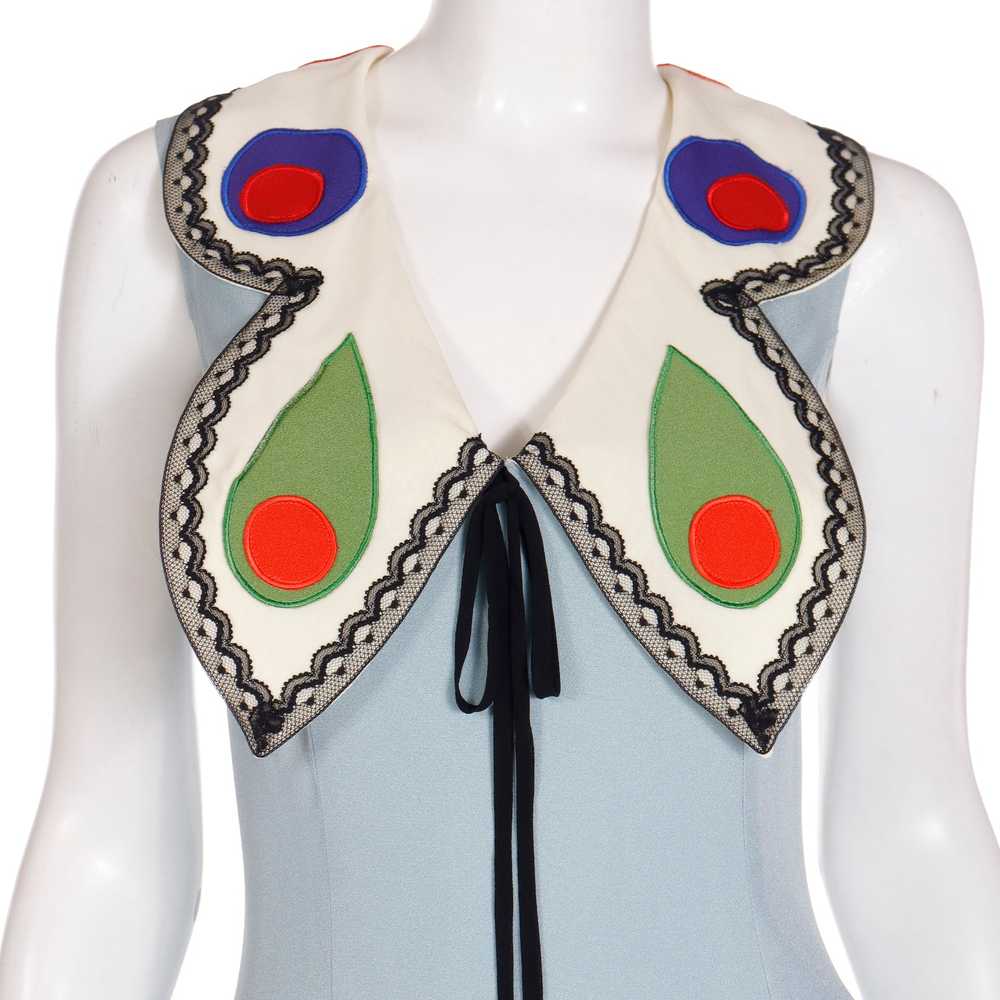 Franco Moschino 1990s Sleeveless Blue Butterfly W… - image 6