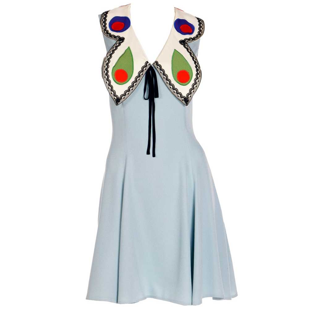 Franco Moschino 1990s Sleeveless Blue Butterfly W… - image 9