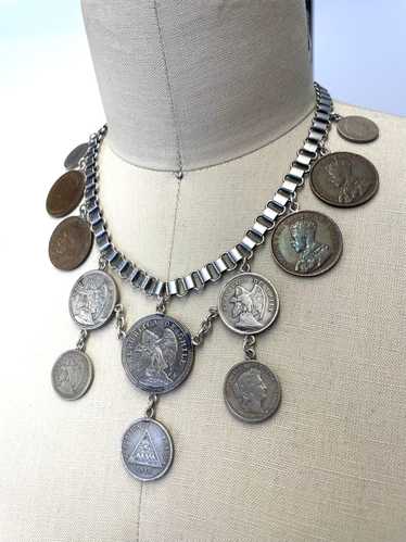 Sterling Silver Book Chain Currency Necklace