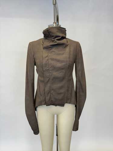 Rick Owens Lamb Leather Asymmetrical Jacket