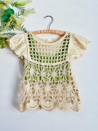 Vintage White Crochet Lace Top