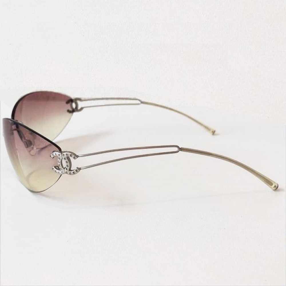 Chanel Chanel CC Logo Silver Purple Rimless Rhine… - image 2