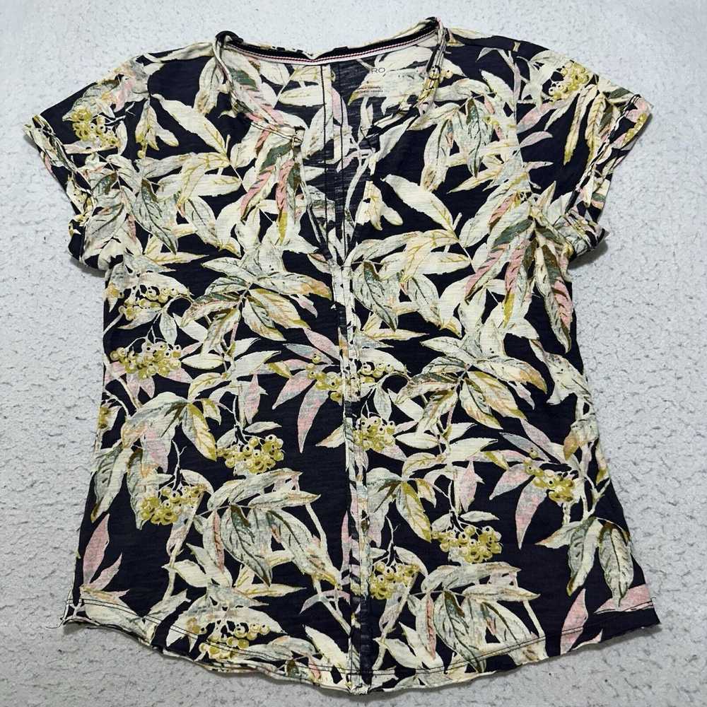 Anthropologie Pilcro Small Black Floral Spliced N… - image 1