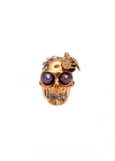 Alexander McQueen Gold Skull Bee Ring