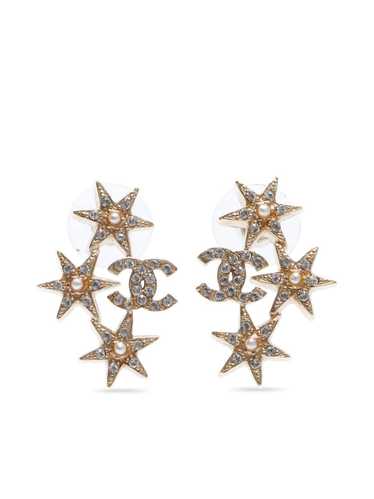 CHANEL Pre-Owned 2015 CC star stud earrings - Gold