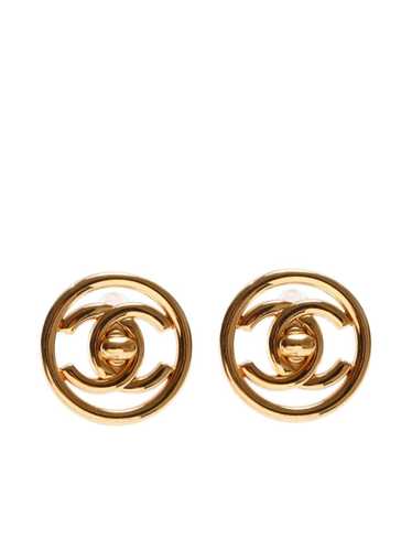 CHANEL Pre-Owned 1997 CC turn-lock clip-on earrin… - image 1