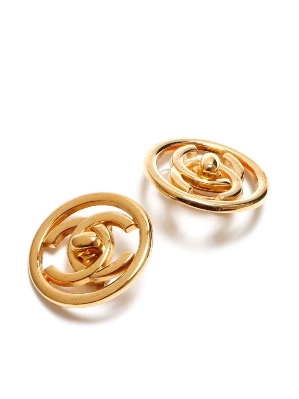 CHANEL Pre-Owned 1997 CC turn-lock clip-on earrin… - image 2