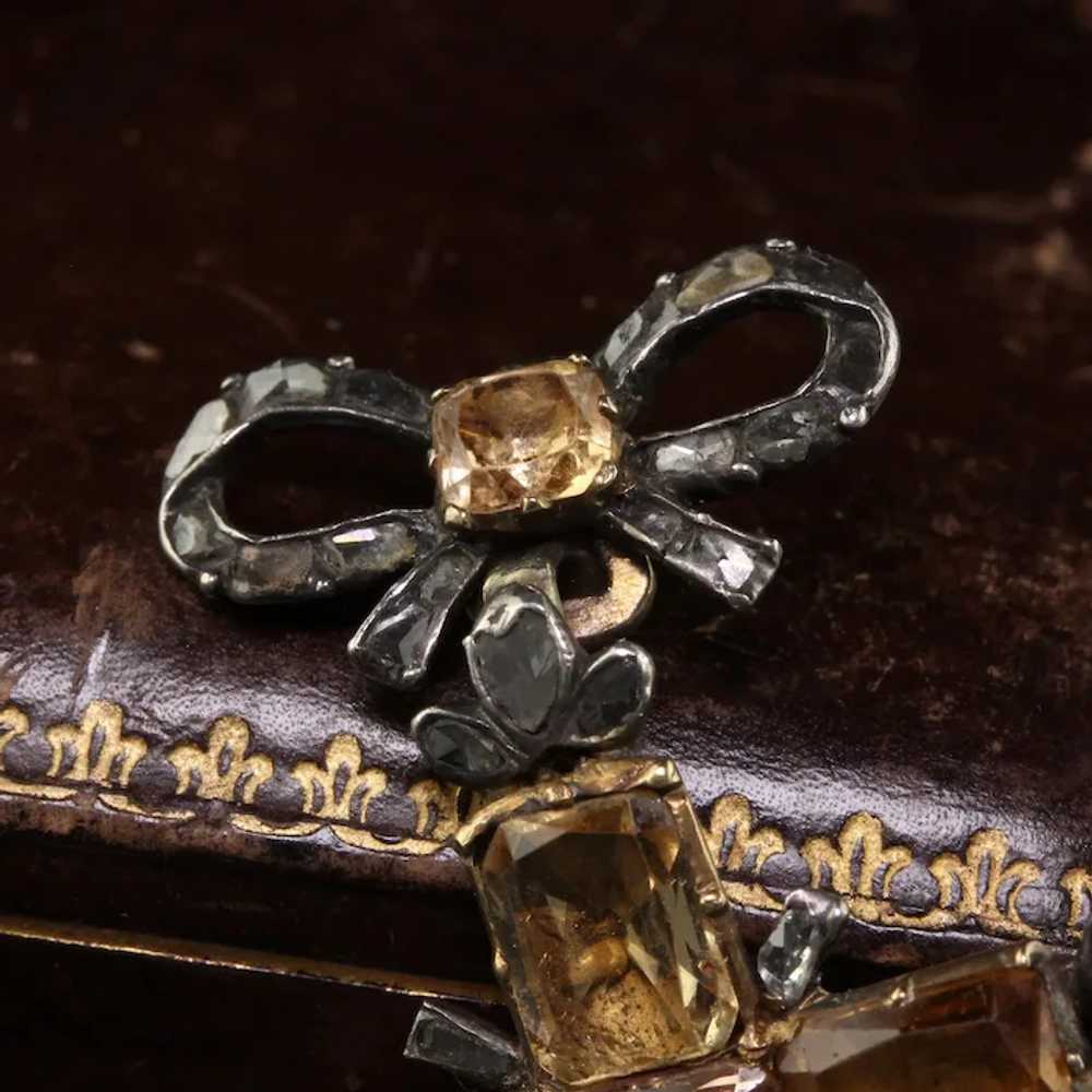 Antique Georgian 18K Gold and Silver Citrine Rose… - image 6