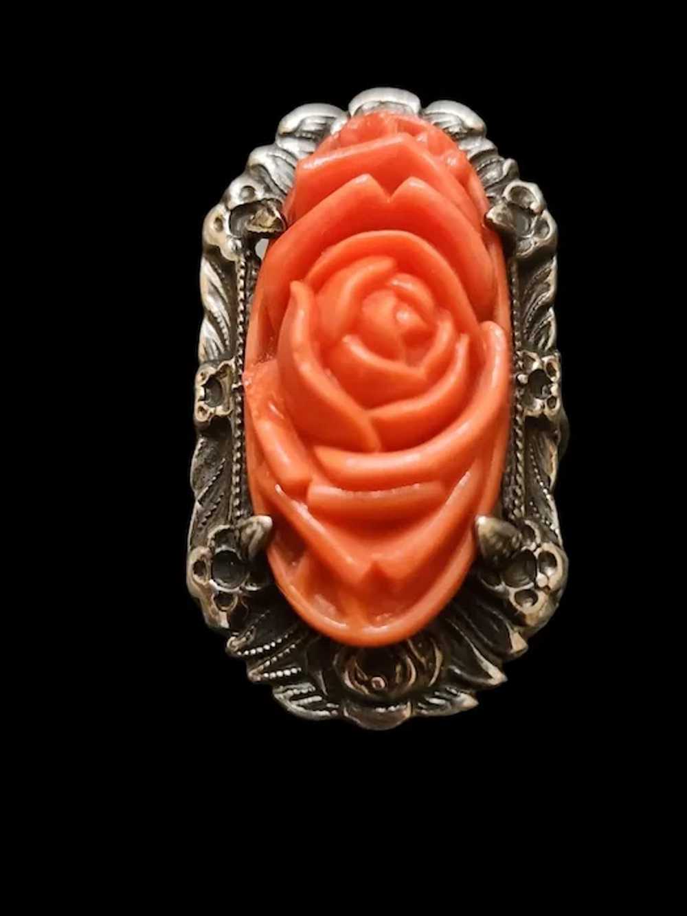 Amazing Art Deco Molded Glass and Sterling Size 4… - image 5