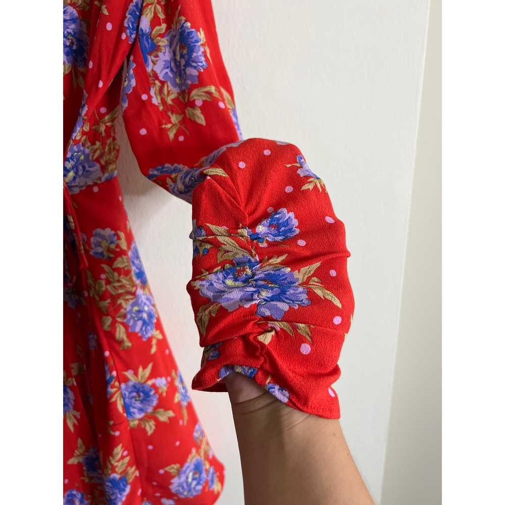 ZARA Floral Faux Wrap Crossover Romper Dress - image 11
