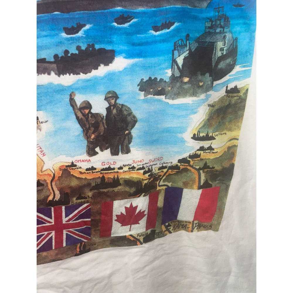 Vintage 1994 Normandie 50 Year Graphic Soldier Sh… - image 5