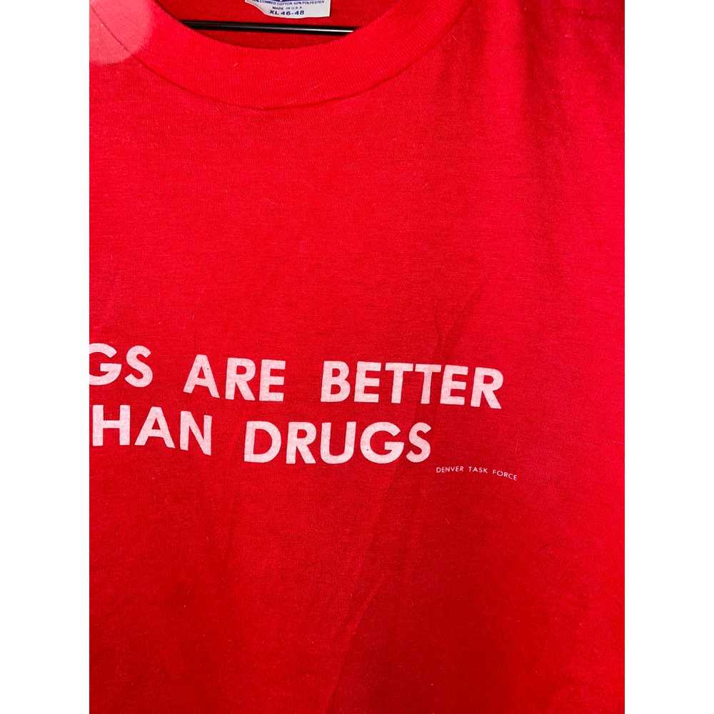 1980s Vintage Hugs Are Better Than Drugs Denver T… - image 3