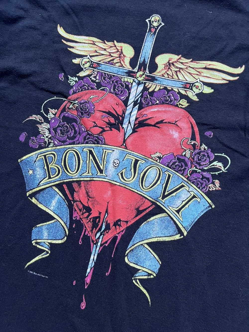 Band Tees × Vintage Vintage 00s 2001 Bon Jovi Wor… - image 5