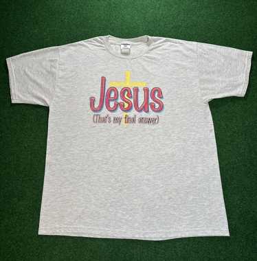 Jerzees × Vintage Vintage 90s Jesus Tee Final Answ