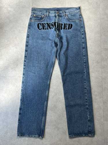 Vetements Vetements CENSORED Embroidery Denim Jean