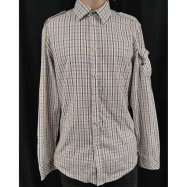 Diesel Diesel Men's Brown/White Plaid Shirt/Butto… - image 1