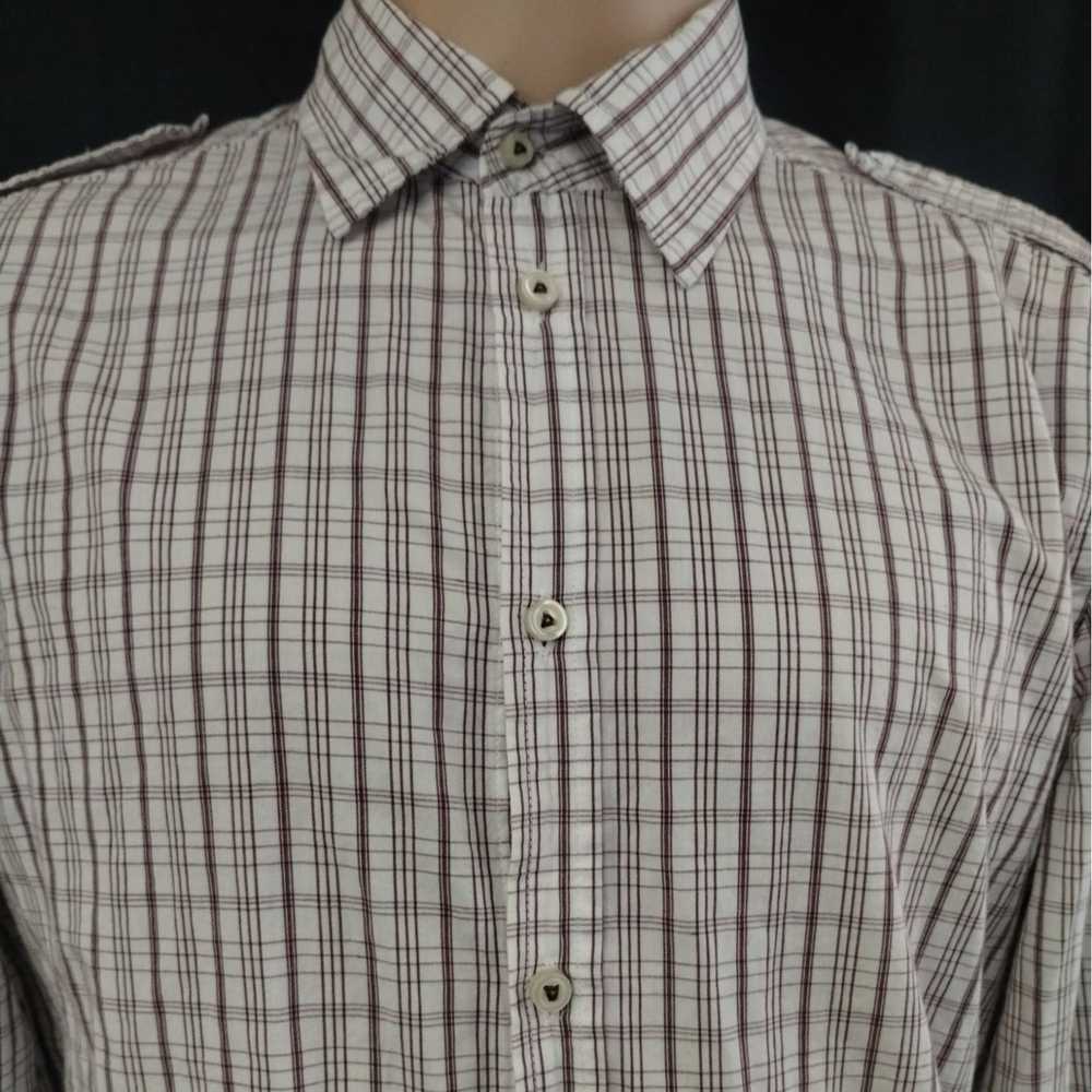 Diesel Diesel Men's Brown/White Plaid Shirt/Butto… - image 3