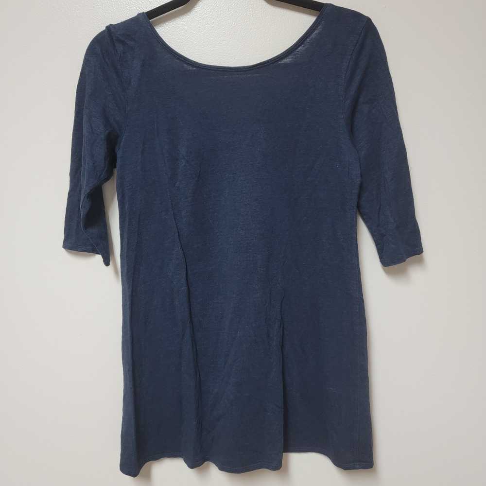 Eileen Fisher 100% Linen Tunic with sequin neckli… - image 2
