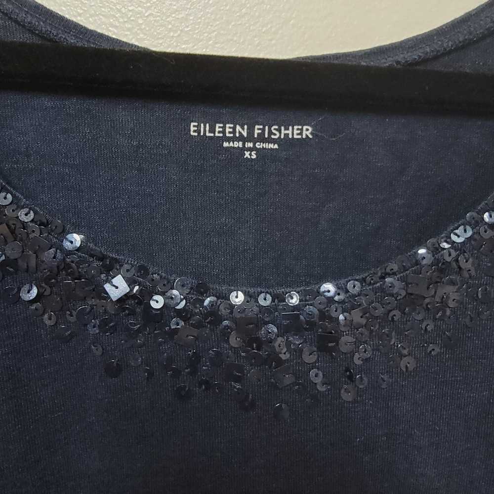 Eileen Fisher 100% Linen Tunic with sequin neckli… - image 3
