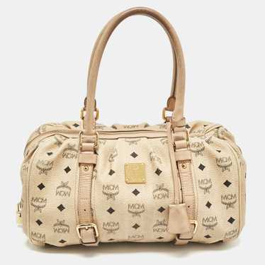 MCM Beige Visetos Coated Canvas Bowler Bag - image 1