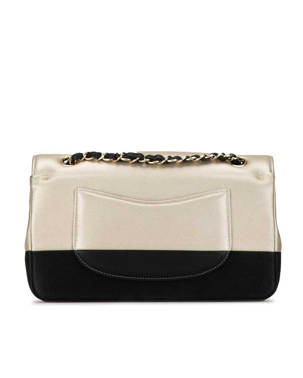 Chanel Bicolor Caviar Double Flap Shoulder Bag - image 3