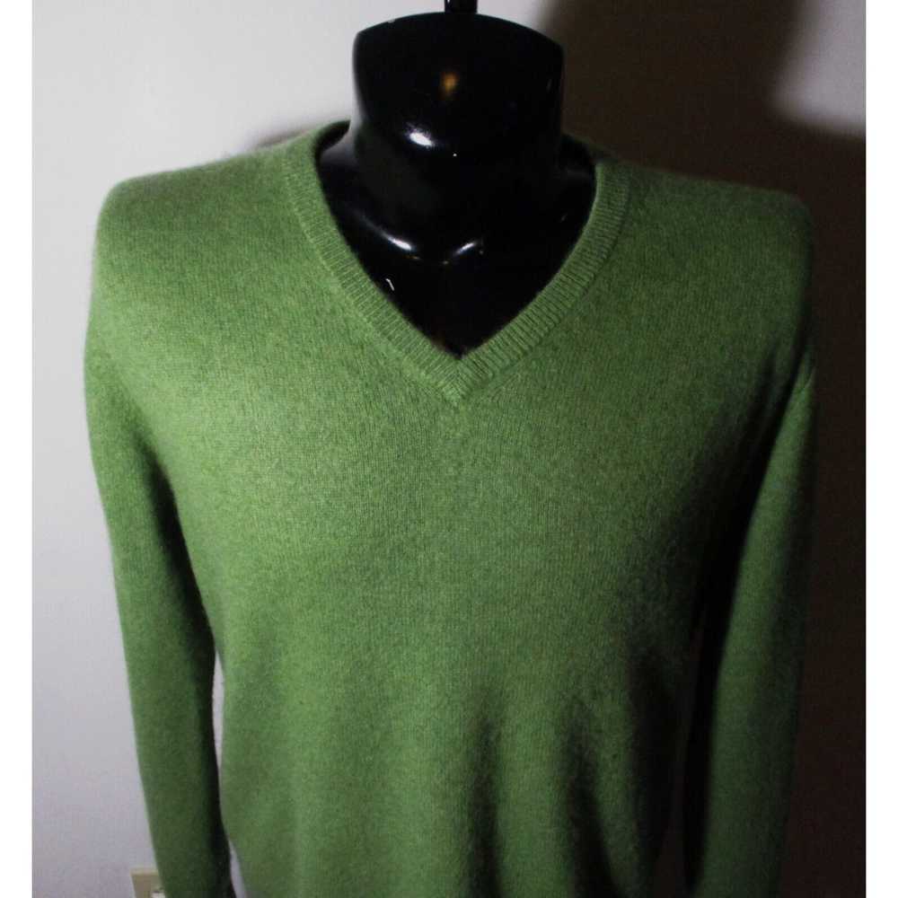 Vintage Men's GRANT THOMAS Green 100% Cashmere V-… - image 2