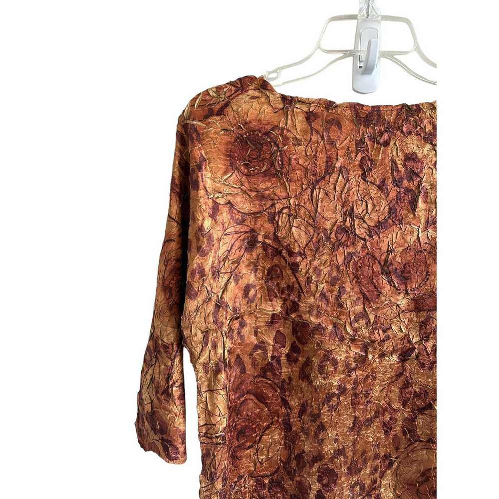 Other Colour Works Large Brown Floral 3/4 Sleeve … - image 11