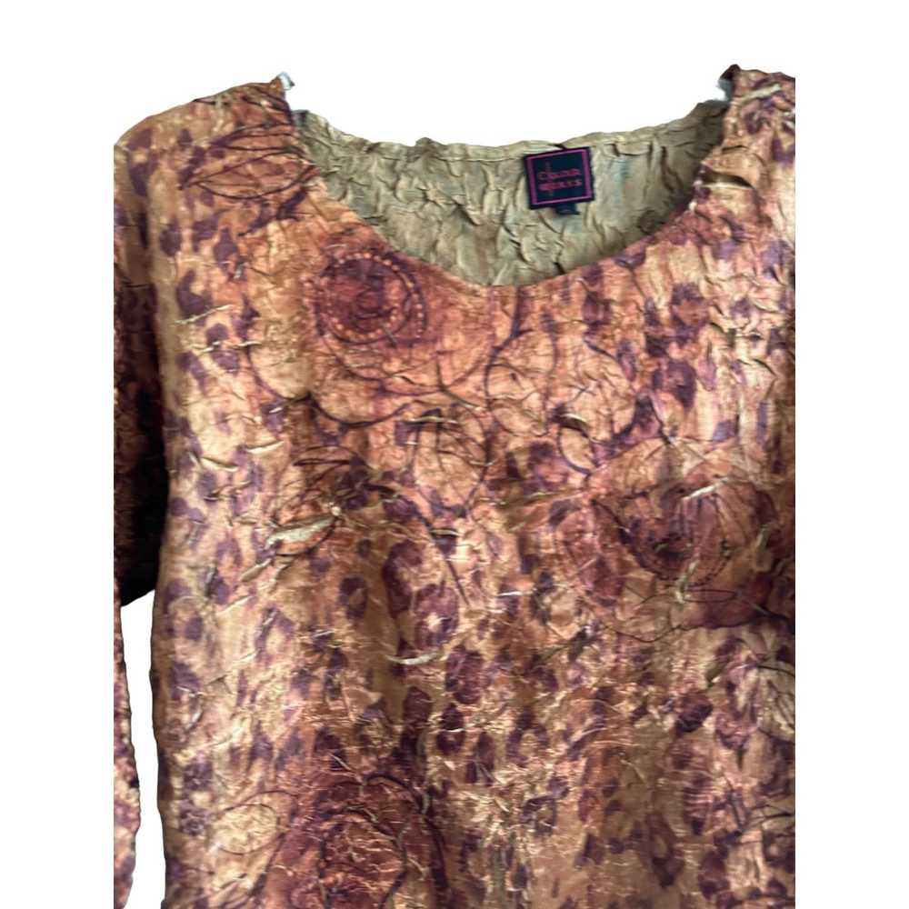 Other Colour Works Large Brown Floral 3/4 Sleeve … - image 4