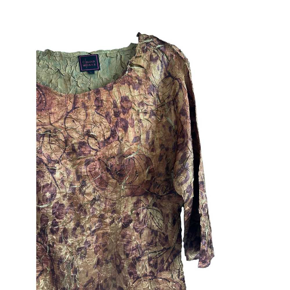 Other Colour Works Large Brown Floral 3/4 Sleeve … - image 5
