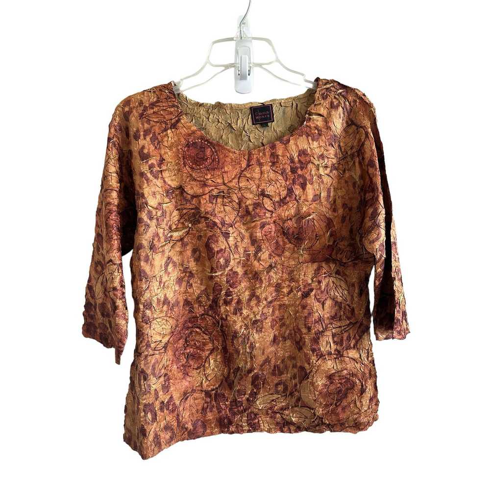 Other Colour Works Large Brown Floral 3/4 Sleeve … - image 7