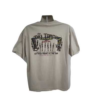 Gildan Tiki Torch Lounge Beige Double Graphic Tee… - image 1