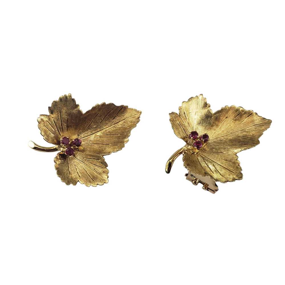 Tiffany & Co. 18 Karat Yellow Gold and Ruby Clip … - image 2