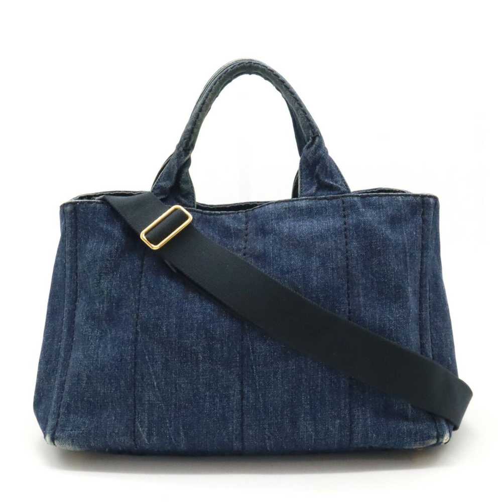 Prada PRADA CANAPA Tote Bag Shoulder Denim Canvas… - image 2