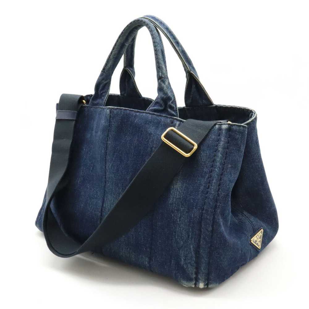 Prada PRADA CANAPA Tote Bag Shoulder Denim Canvas… - image 3