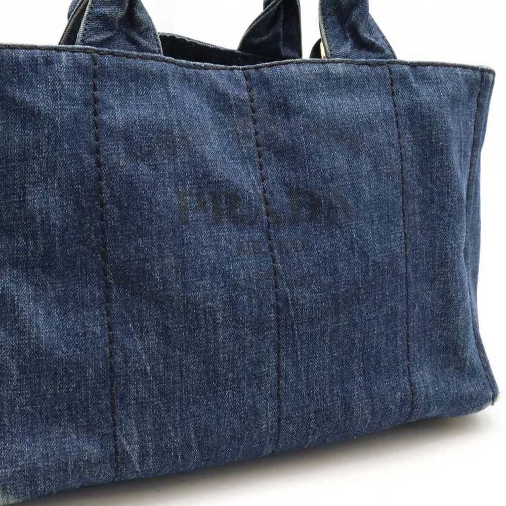 Prada PRADA CANAPA Tote Bag Shoulder Denim Canvas… - image 8