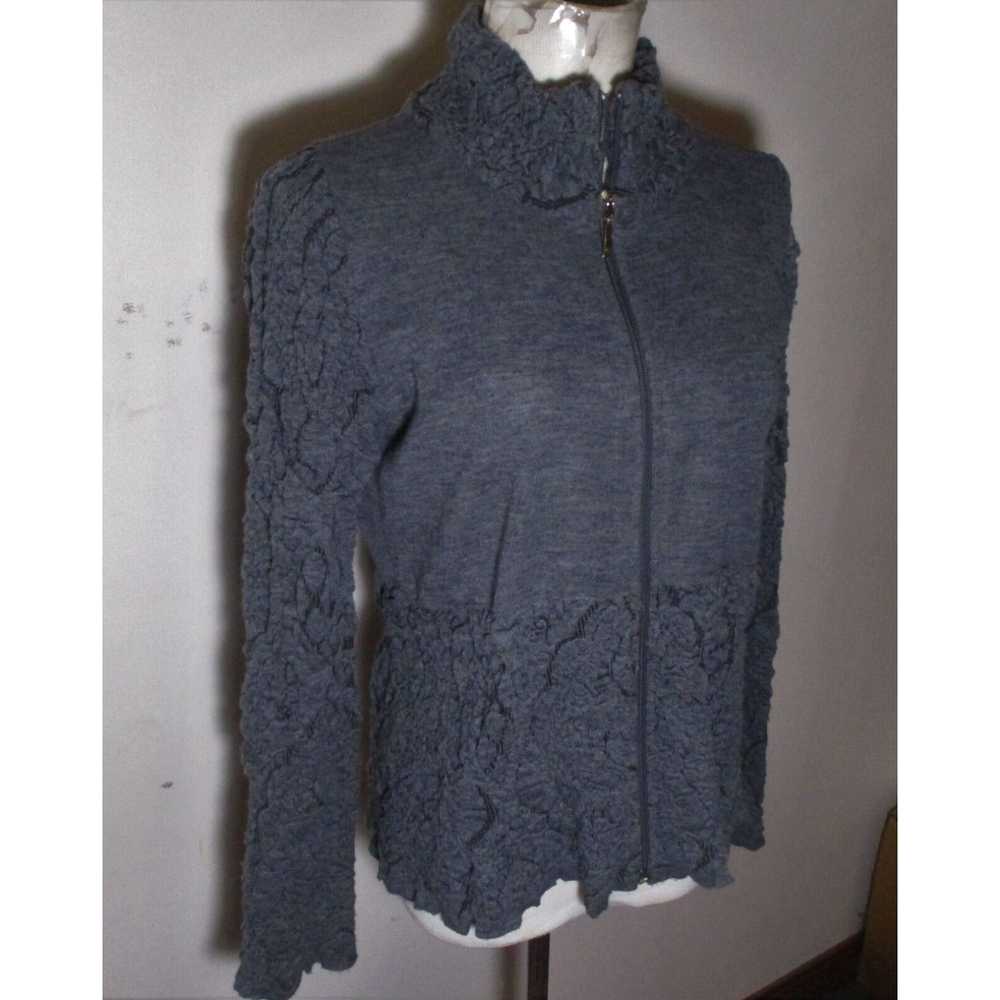 Vintage Women's LO. RI. Gray Full Zip Wool Bumpy … - image 3