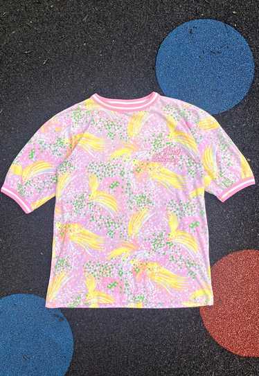 BEST COMPANY 80s floral print ringer tee M Paninar