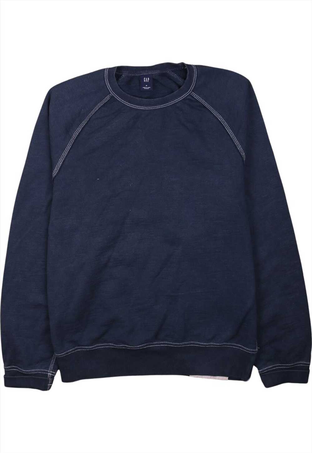 Vintage 90's Gap Sweatshirt Plain Crew Neck Navy … - image 1